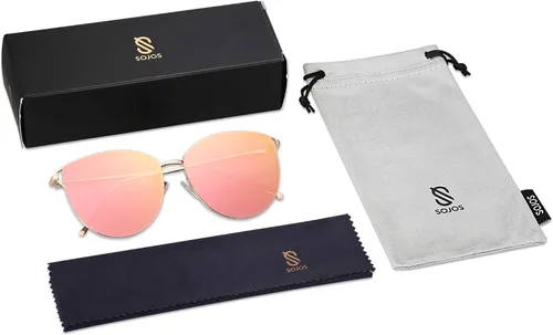 Miniatura 6 de SOJOS SJ1085 - Lentes de sol planos con espejo para mujer