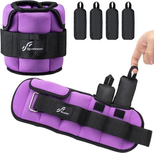 Miniatura 12 de Sportneer Adjustable Ankle Weights for Women & Men, Leg Weights Set with Removable Weights, Upgraded with Handles for Easy Adjustment, Comfortable &