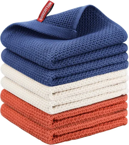 Miniatura 115 de Nialnant - Toalla de cocina 100% algodón, tejido gofre, suave, absorbente y de secado rápido, toallas para secar platos, trapos de limpieza - Multi