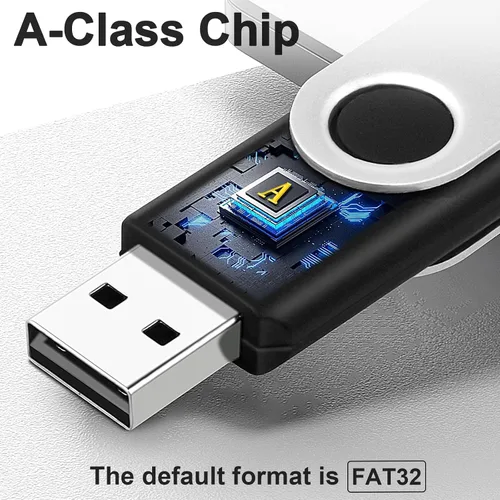 Miniatura 2 de Paquete de 10 unidades de memoria USB 2.0 a granel con cordones, memorias de fotos de memoria giratoria para almacenamiento de datos y copia