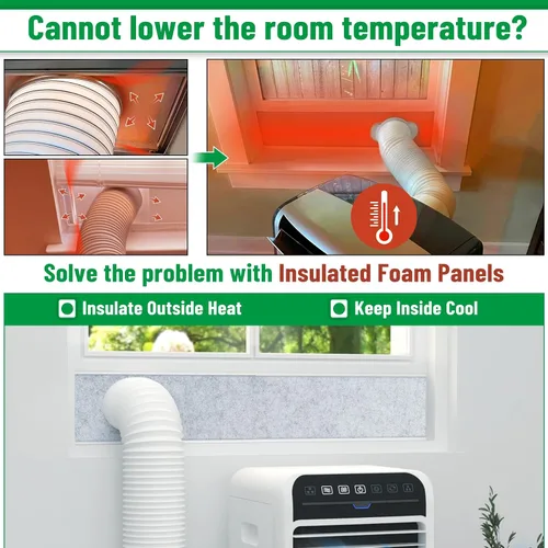Miniatura 2 de Forestchill - Kit de ventilación de aire acondicionado portátil con paneles de espuma aislante, 3 paneles de sellado de ventilación de CA ajustables