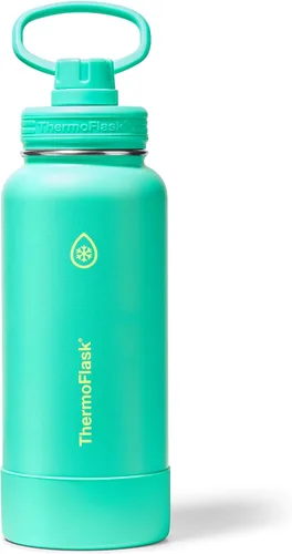 Miniatura 24 de ThermoFlask Botella de agua aislada con tapa de boquilla, a prueba de fugas, botella de agua de acero inoxidable para bebidas frías y calientes
