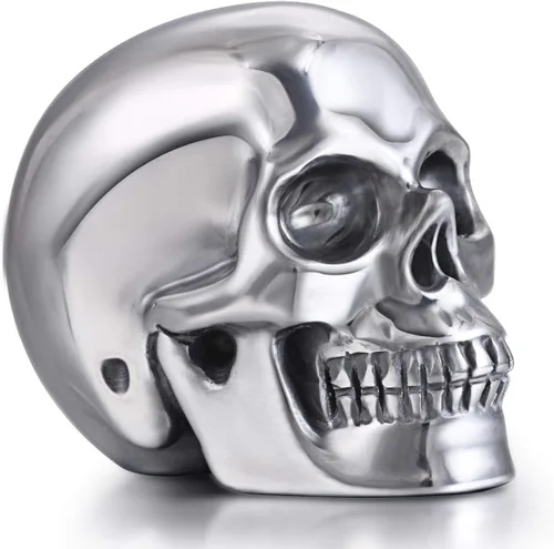 Miniatura 10 de Skullis 2.0 "Cráneo alienígena de cristal de obsidiana negra, escultura de arte fino de piedras preciosas talladas a mano, estatua de piedra