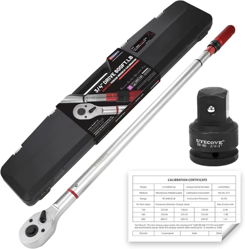 Miniatura 13 de Llave dinamométrica de clic de 1/2 pulgada 10-170 FT-LB/13.6-230.5N.M, precisión de ±3%, llave dinamométrica profesional de clic de doble dirección