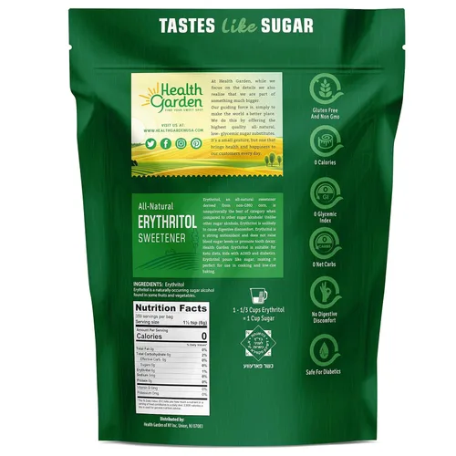 Miniatura 2 de Health Garden Edulcorante de eritritol, sin OMG, sin gluten, sustituto de azúcar, apto para dieta cetogénica, sabe a azúcar (4.75 libras)