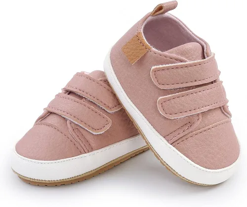 Miniatura 4 de QWZban Zapatos de bebé para niños y niñas, zapatillas de deporte con suela de goma antideslizante, para cuna de bebé, zapatos de vestir