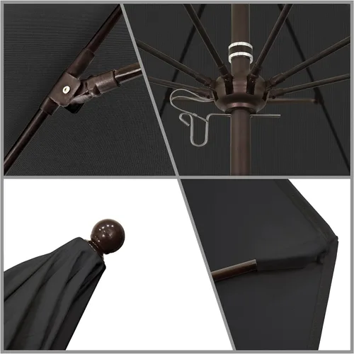 Miniatura 2 de California Umbrella Paraguas comercial para patio de la serie Venture, Negro