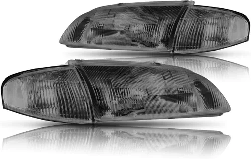 Miniatura 2 de Juego de 2 faros delanteros compatibles con Mazda 626 98-99, carcasa ahumada/esquina ámbar