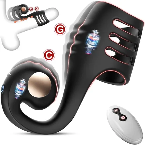 Miniatura 11 de Funda para Pene Vibrador de Funda para Polla - FYSHAVO 5 en 1 Juguetes Sexuales Masculinos Realistas para Adultos para Hombres Extensor de Pene