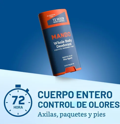 Miniatura 2 de Mando Desodorante de cuerpo entero para hombres, barra lisa y sólida, control de olores de 72 horas, sin aluminio, sin bicarbonato de sodio, seguro