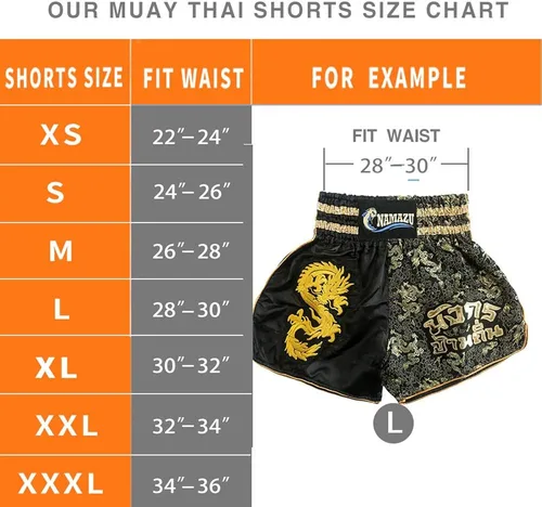 Miniatura 6 de NAMAZU Pantalones cortos Muay Thai para hombres y mujeres pantalones cortos de boxeo MMA de alta calidad