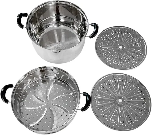 Miniatura 4 de 14 "(36cm) de acero inoxidable olla de vapor de 2 niveles de múltiples capas de vapor de la pila caldera