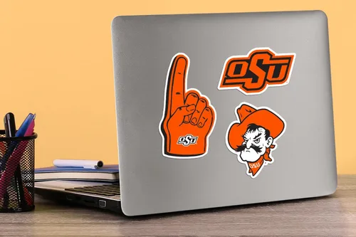 Miniatura 4 de Universidad Estatal de Oklahoma - Paquete variado de 9 calcomanías de vinilo grandes de lujo - Laptop, botella de agua, scrapbooking, tableta