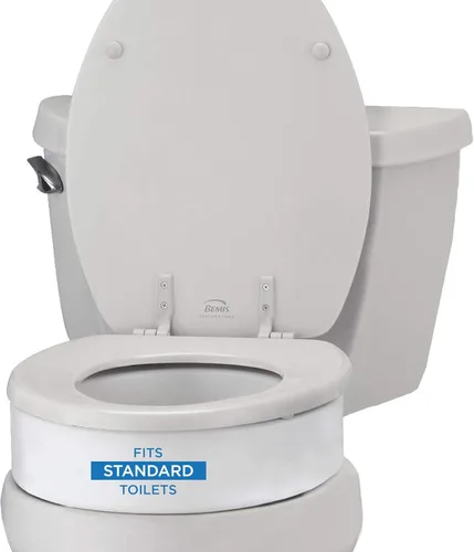Miniatura 8 de NOVA Asiento de inodoro elevado para personas mayores y recuperación poscirugía: diseño alargado atornillado debajo del asiento utiliza asiento