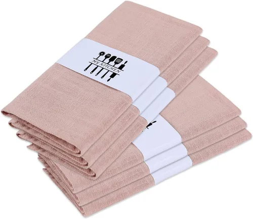 Miniatura 7 de Juego de 6 servilletas de lino de algodón lavable natural, rústico, suave, cómodo y reutilizable, para celebración de bodas y decoración de fiestas