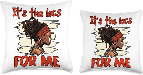 Miniatura 3 de Locs Afro Dreadlocks Love Natural Beauty Hair It's the Locs for Me Afro Hair Black American African Girl Throw Pillow, 16x16, Multicolor