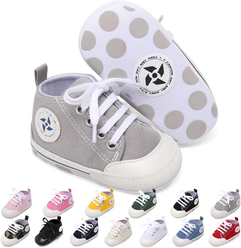 Miniatura 137 de Zapatos deportivos de lona de lona para bebés y niñas, suela antideslizante suave, suela antideslizante