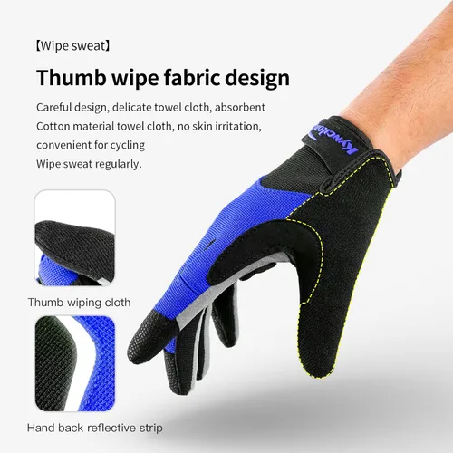 Miniatura 3 de KynciLOR Guantes de ciclismo para mujer y hombre, guantes de ciclismo con dedos para pantalla táctil y almohadillas de palma con silicona