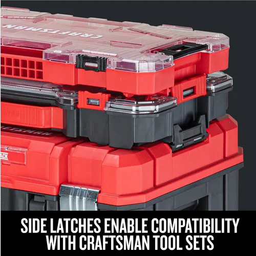 Miniatura 6 de CRAFTSMAN VERSASTACK Organizador de almacenamiento, organizador de piezas pequeñas, 20 compartimentos, tapa incluye pestillo seguro (CMST17828)