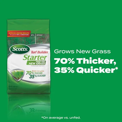 Miniatura 2 de Scotts Turf Builder fertilizante para césped - Fertilizante iniciador de pasto nuevo, Set principiante