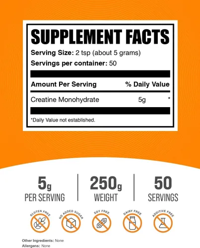 Miniatura 2 de Polvo micronizado de creatina monohidrato de BulkSupplements, 99,99% fórmula pura de alto rendimiento, pre/posentrenamiento, musculación/crossfit