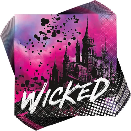 Unique Disney Descendants 3 servilletas de papel multicolor "WICKED" (paquete de 16) – Servilletas vibrantes y ecológicas, perfectas para fiestas y