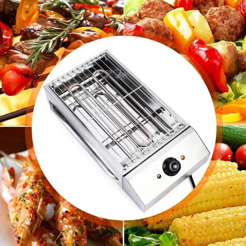 Miniatura 3 de Planchas eléctricas, parrilla de acero inoxidable, sin humo, sartén para horno sin humo, multifuncional, calefacción de mesa para fiestas, hogar
