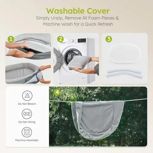 Miniatura 5 de CWAWZ Cama ortopédica XL para perro, cama extragrande para perros, sofá para perros de gran tamaño con refuerzos envolventes completos, cama Gris