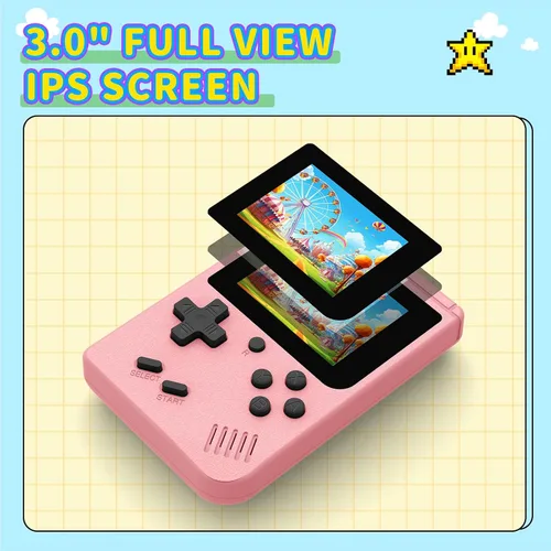 Miniatura 6 de Consola de juegos de mano retro incorporada 400 videojuegos, emulador portátil de mano con pantalla de 3.0 pulgadas, mini consle de juegos retro