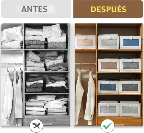 Miniatura 3 de Pradnel Organizadores y Almacenamiento para Armario de Ropa Blanca, Paquete de 4 Cestas Contenedores de Almacenamiento para Organización