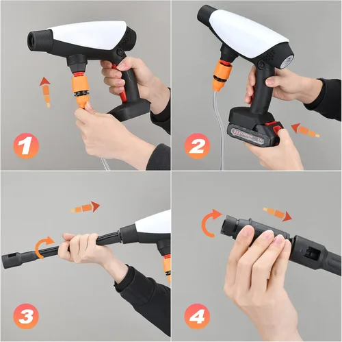 Miniatura 3 de LAND - Lavadora a presión inalámbrica, portátil de 20 V con batería de 2.0 Ah, lavado de autos con boquilla Sapry ajustable todo en uno