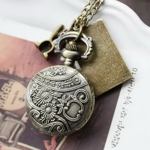 Miniatura 4 de Vintage Drink Me - Reloj de bolsillo con collar de cuarzo Alicia en el país de las maravillas