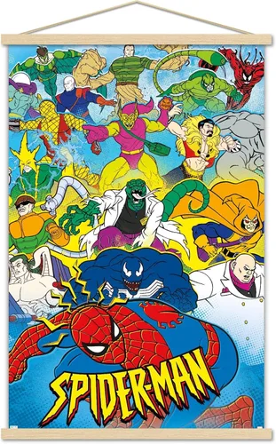 Miniatura 14 de Marvel Comics Spider-Man - Póster animado de pared de los años 90, 34 pulgadas de largo x 22.4 W, versión premium sin marco