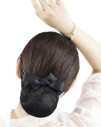 Miniatura 4 de Pinza para el pelo para mujer, pasador de cinta con chignon red, cubierta para moño profesional, color negro