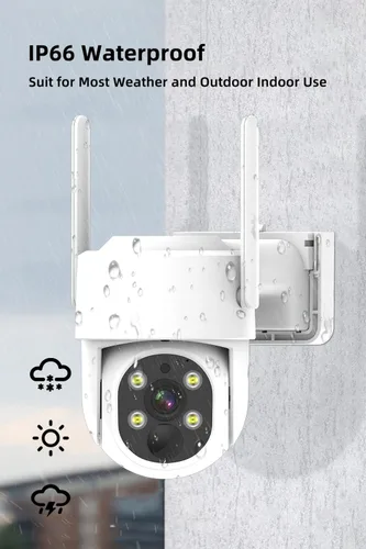Miniatura 4 de PTZ - Cámara de seguridad inalámbrica para exteriores, alimentada por energía solar, cámara de seguridad Pan Tilt 360, impermeable, audio