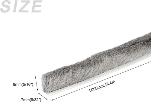 Miniatura 2 de METALLIXITY Burlete de sellado de cepillo (9/32 pulgadas x 5/16 pulgadas x 16.4 pies), tira de puerta con ranura para tarjeta con hoja de silicona