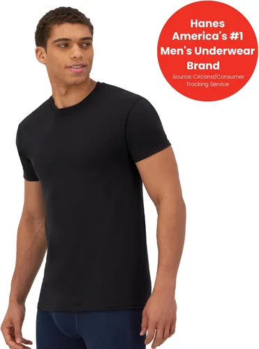 Miniatura 3 de Hanes Mens Ultimate Men's Fresh Iq Slim Fit Crew Undershirt, 4-Pack