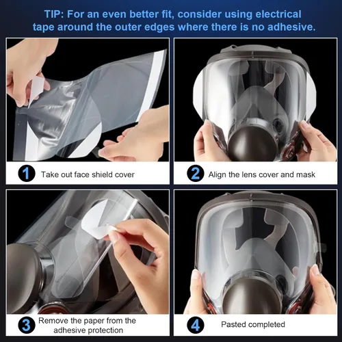 Miniatura 5 de Paquete de 20 protectores faciales, cubierta de lente compatible con máscara respiradora de cara completa 3M 6885, 6900, 6800, 6700, 6000, serie