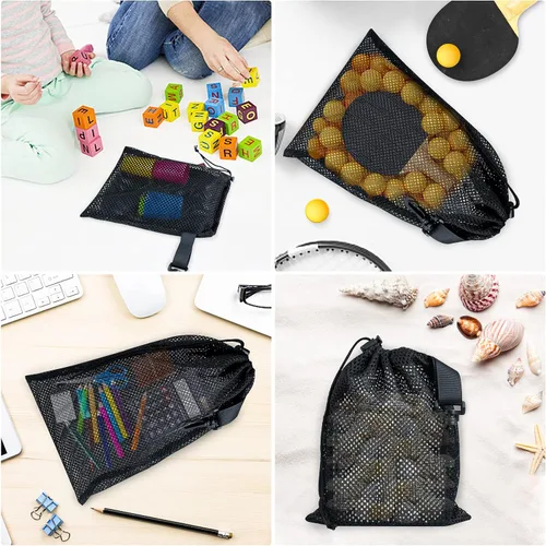 Miniatura 4 de 10 bolsas de malla con clips, bolsas de almacenamiento de nailon portátiles para juguetes, almacenamiento deportivo, actividades al aire libre, etc.