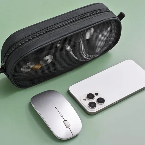 Miniatura 5 de Funda para cargadores de laptop, bolsa de malla con cremallera para accesorios electrónicos para laptop, tableta, alimentación, mouse, cable