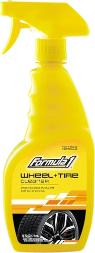 Formula 1 Limpiador de ruedas y neumáticos: elimina el polvo de los frenos y la suciedad, brilla rápidamente llantas y neumáticos, seguro para todos