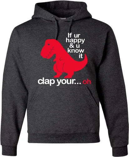 Miniatura 17 de Wild Bobby Sudadera con capucha unisex con estampado "If You're Happy and You Know it" de Dinausor