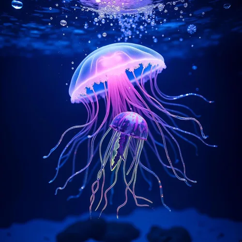 Medusa artificial púrpura brillante adecuada para pecera, decoración de acuario, adornos populares, decoración de acuario, adornos temáticos