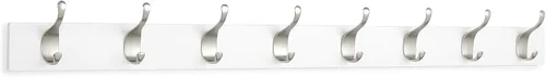 Miniatura 2 de Amazon Basics Perchero moderno montado en la pared con ganchos de almacenamiento versátiles, rectangular, 8 ganchos, color blanco Rectangular