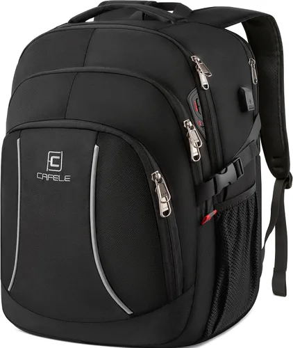 Miniatura 11 de CAFELE Mochila de viaje duradera de 17.3 pulgadas, mochila universitaria, bolsillo antirrobo RFID, bolsa para computadora de negocios grande