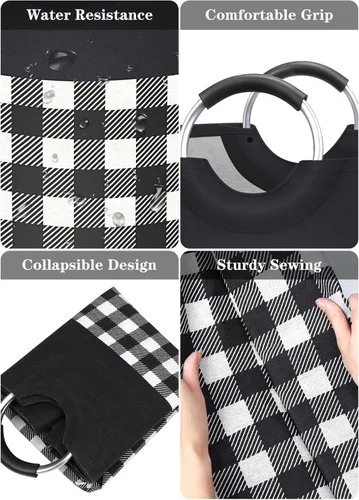 Miniatura 2 de BlissTotes Cesta de lavandería, cesta de ropa sucia, cestas para lavandería, cesta de lavandería para ropa con asas impermeables para almacenamiento