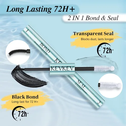Miniatura 2 de KevKev Lash Cluster Glue, Lash Bond and Seal Lash Glue for Eyelash Clusters Waterproof Strong Hold for 72h Individual Eyelash Glue Non-Irritating