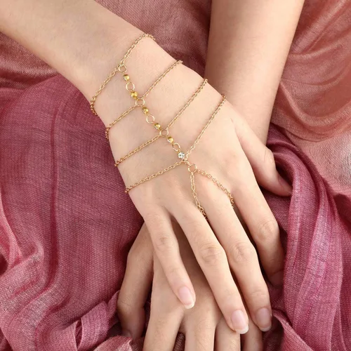 Miniatura 6 de 6 unidades de cadena de anillo de pulsera de dedo vinculado y anillo adjunto arnés de mano ajustable para mujeres y niñas