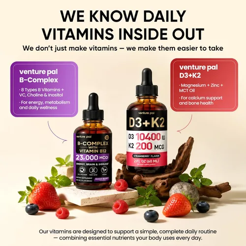 Miniatura 9 de Venture Pal Vitamina B Complex Liquid Drops, B12 Metilcobalamina B9 Fólico B1, B2, B3, B5, B6, B7 - Vitamina C, colina, inositol, metabolismo