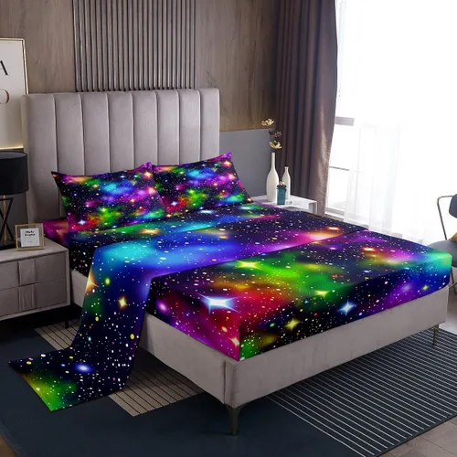 Miniatura 38 de Erosebridal Juego de sábanas 3D de mundo submarino con diseño de peces de playa, azul mar, tamaño individual, sábana bajera ajustable con diseño